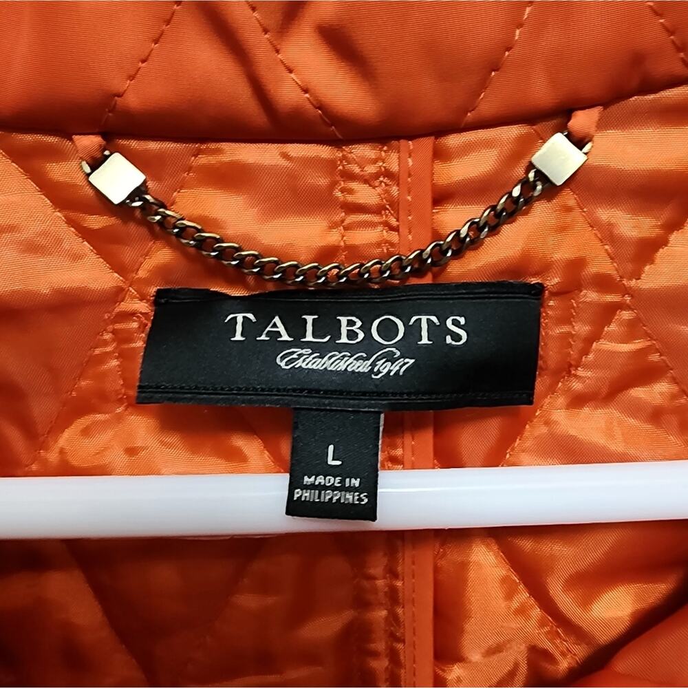 Talbots Orange Quilted Jacket Large - Picture 2 of 9
